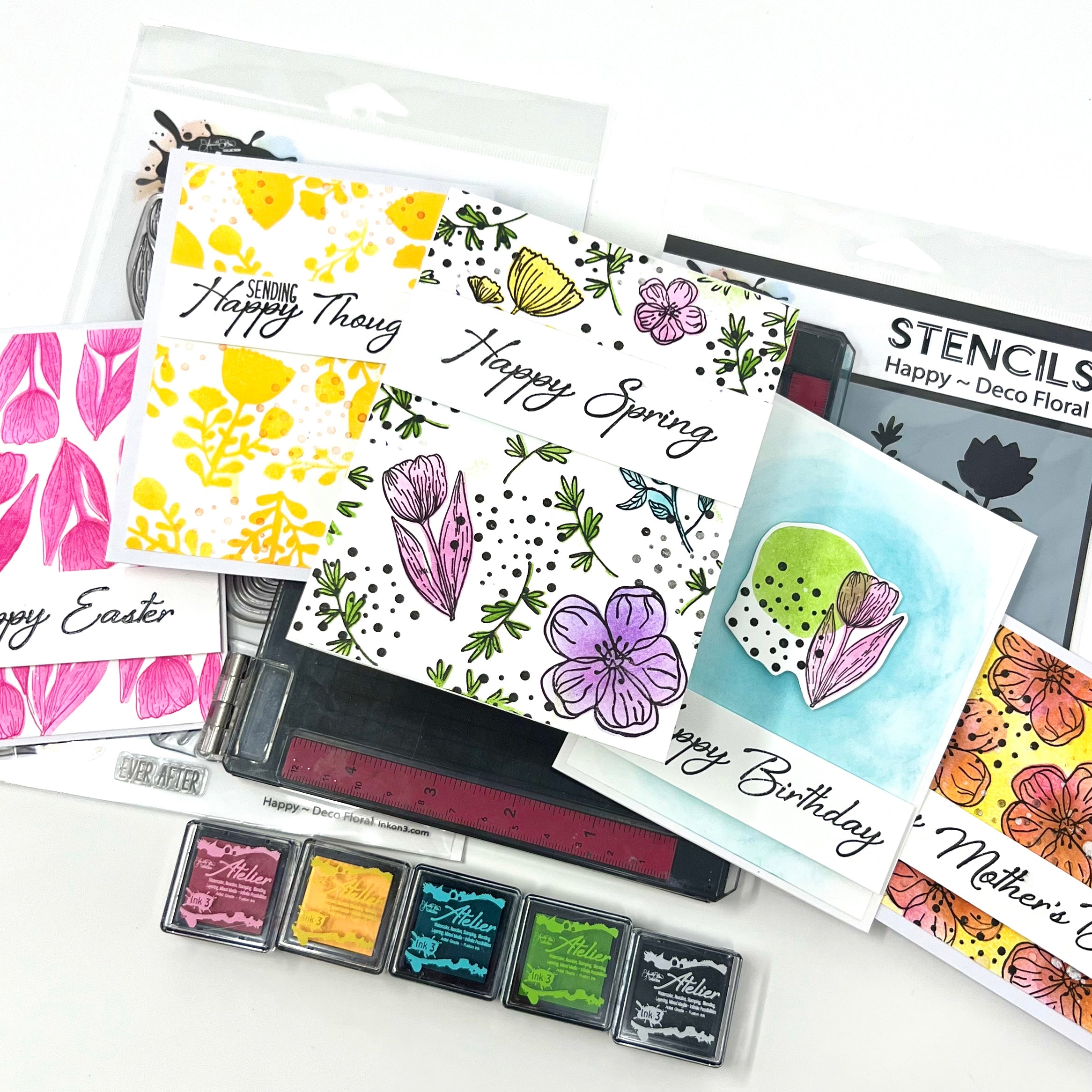 Happy Deco Floral 6x8 stamp set