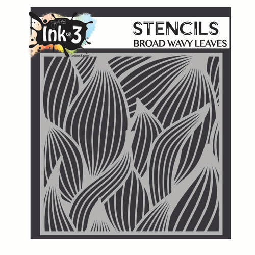 Broad Wavy Leaves stencil inkon3