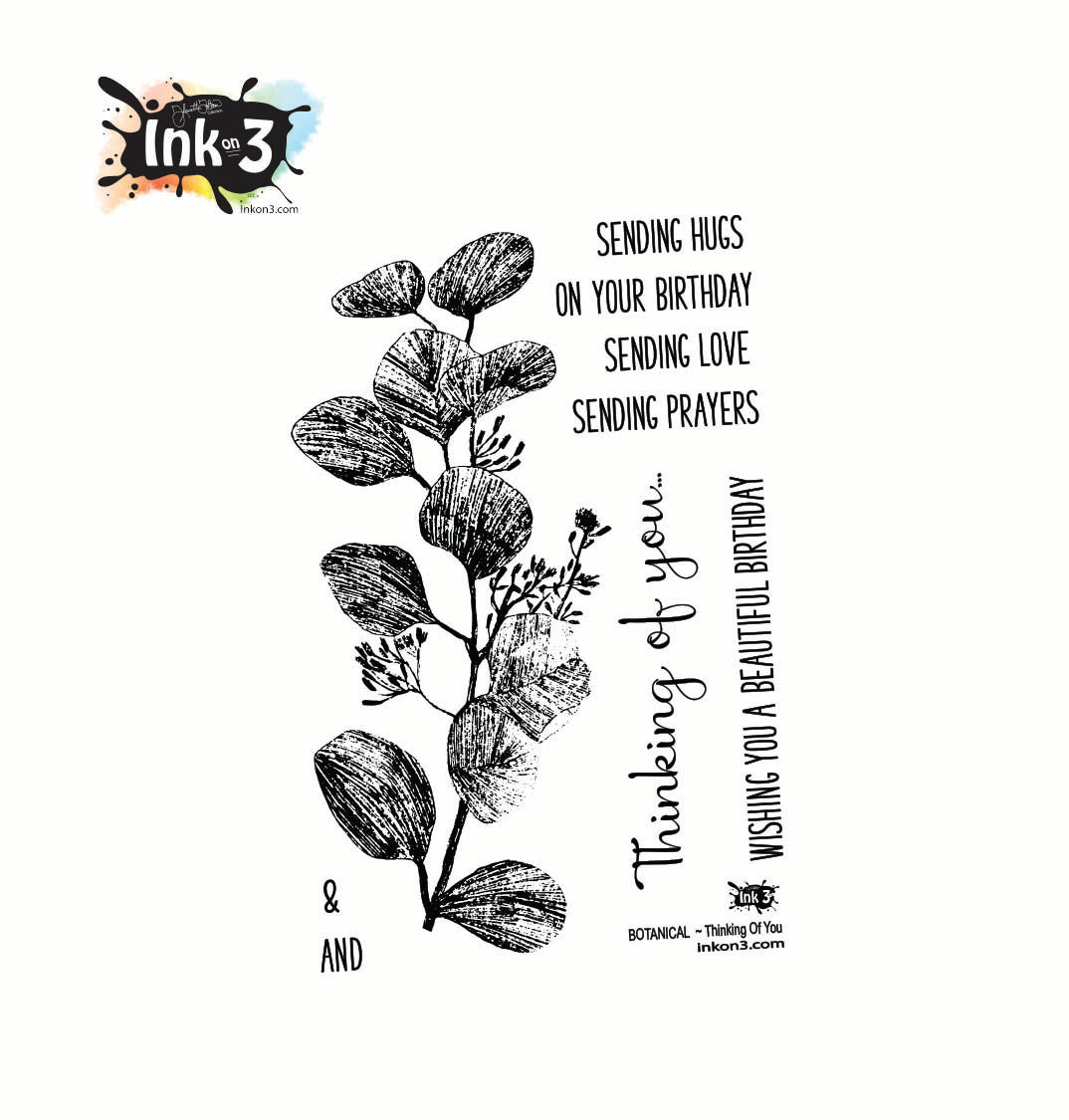 Botanical Thinking Of You 4x6 stamp set