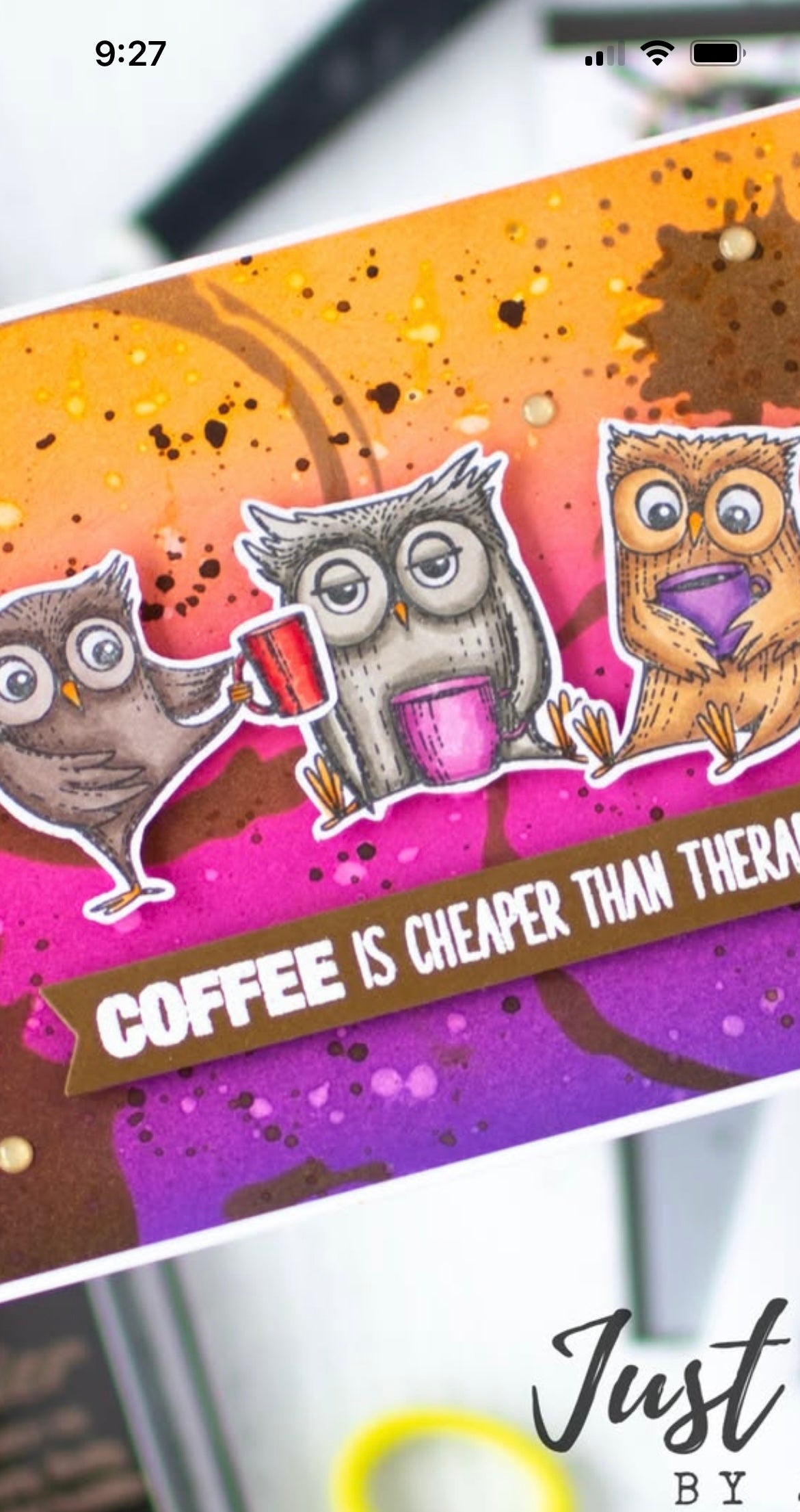 Owls & Coffee 4x6 stamp set