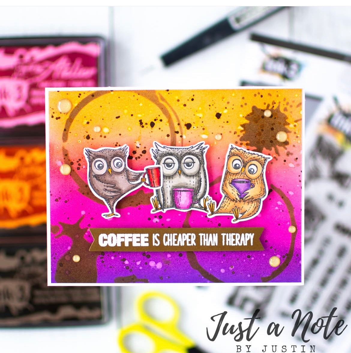 Coffee Ring Splats 6x6 Stencil
