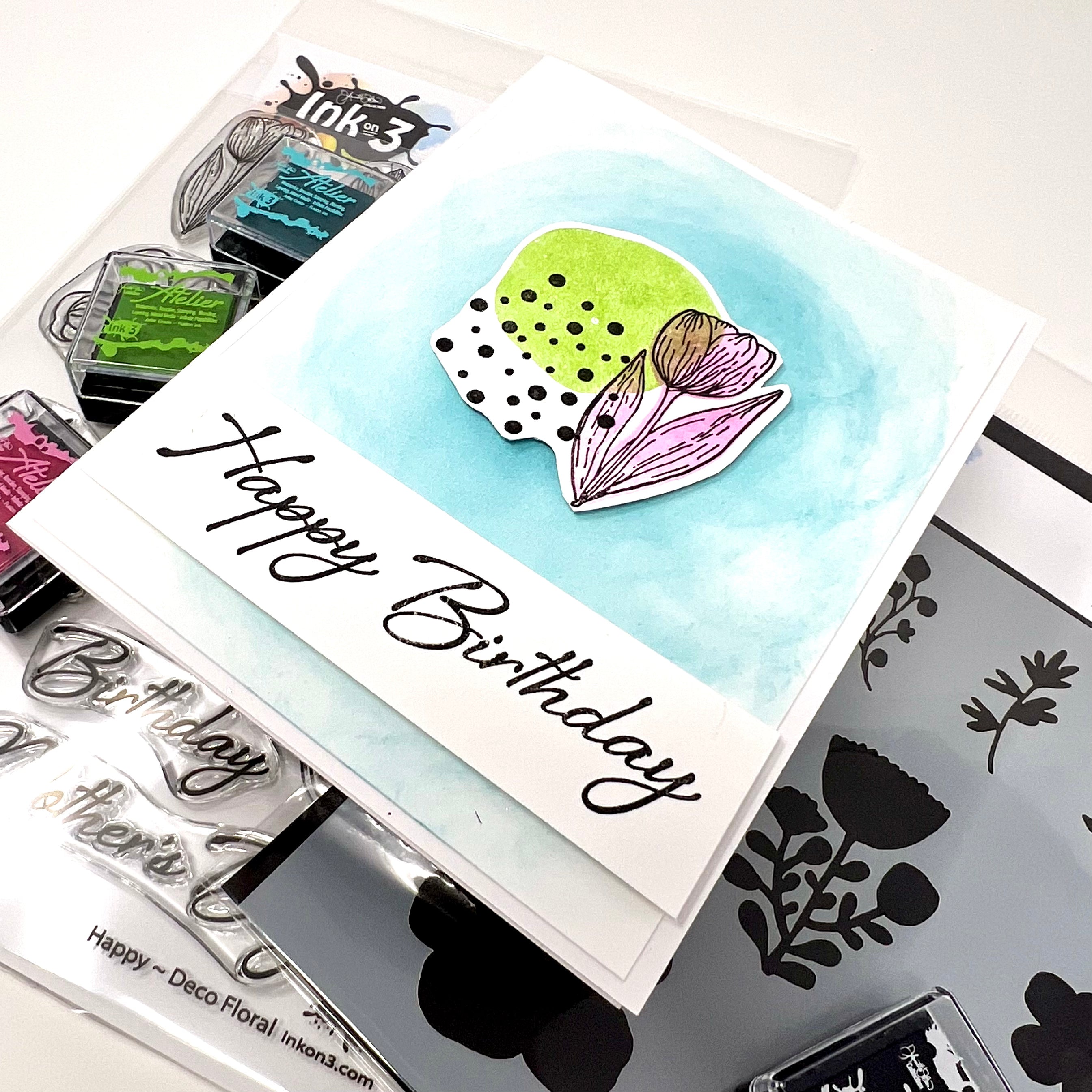 Happy Deco Floral 6x8 stamp set