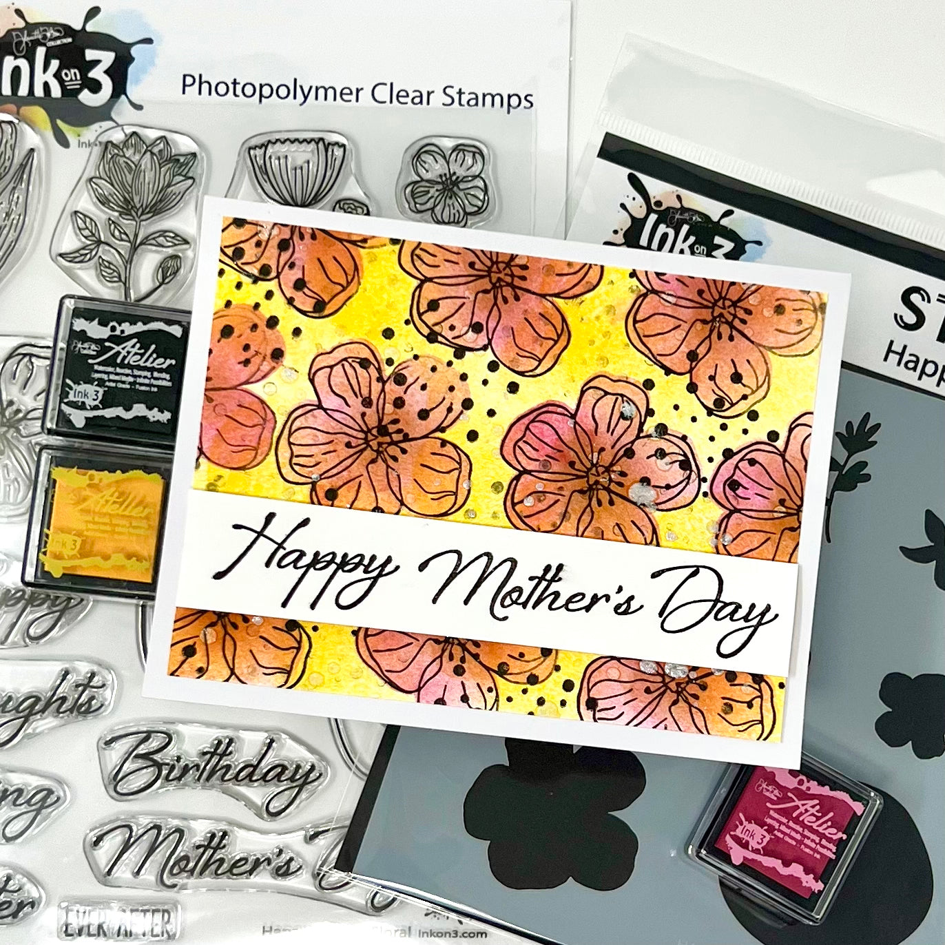 Happy Deco Floral 6x8 stamp set