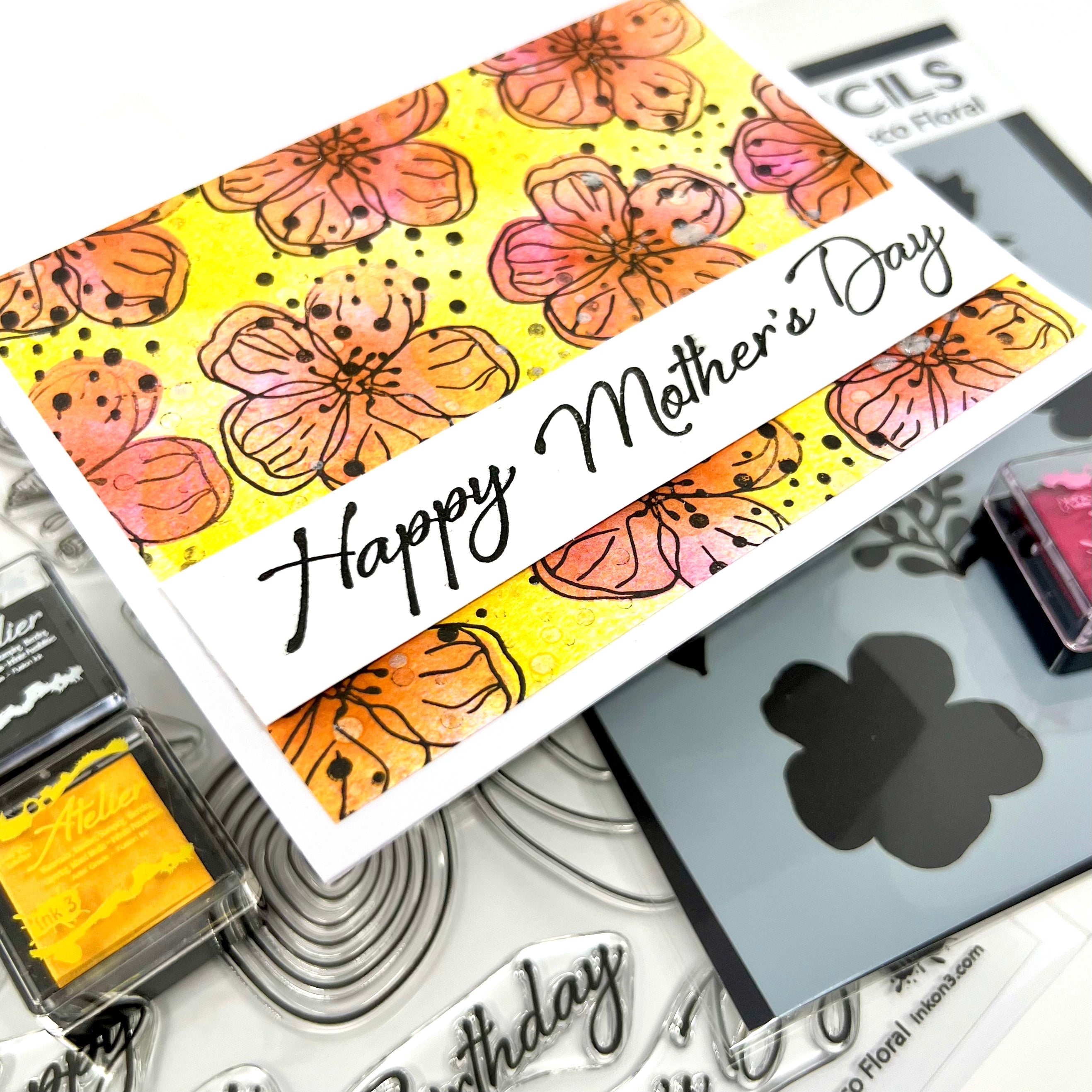 Happy Deco Floral 6x8 stamp set