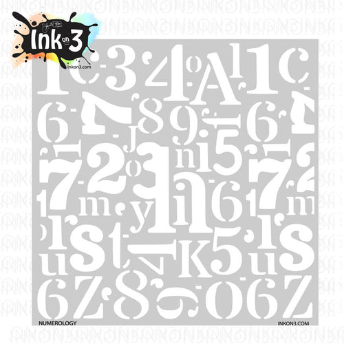 Numerology 6x6 Stencil