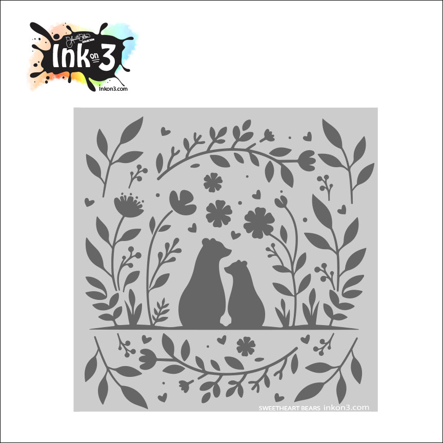 Sweetheart Bears 6x6 Stencil