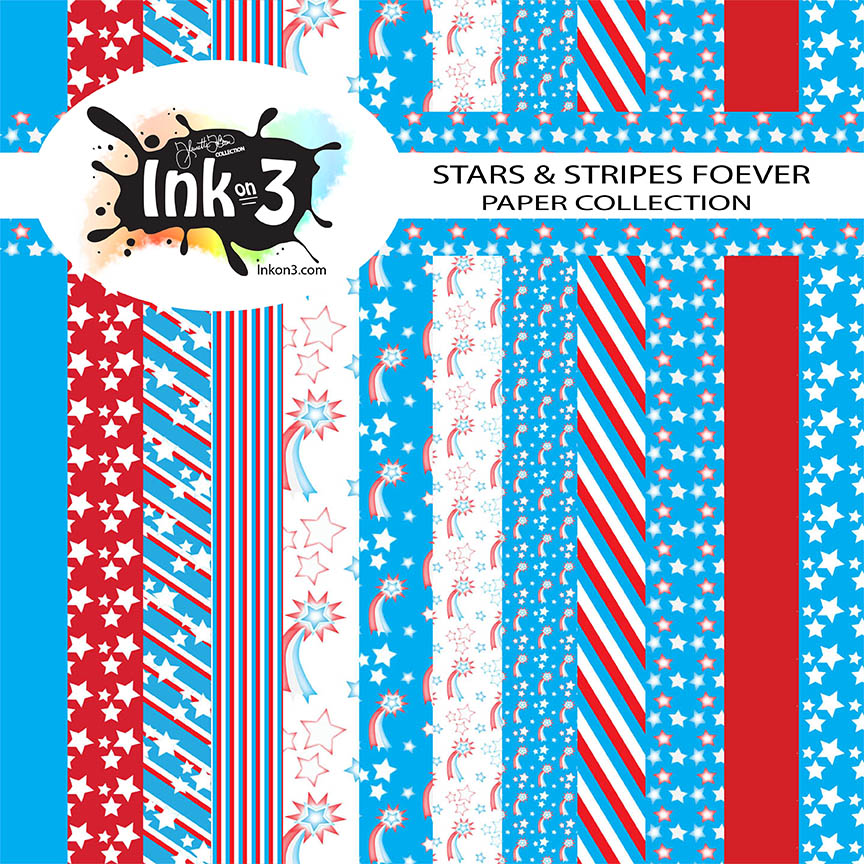 Stars & Stripes Forever Coordinating Digi Paper Pack