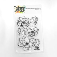 Big Bold Magnolias 4x6 Stamps inkon3.com