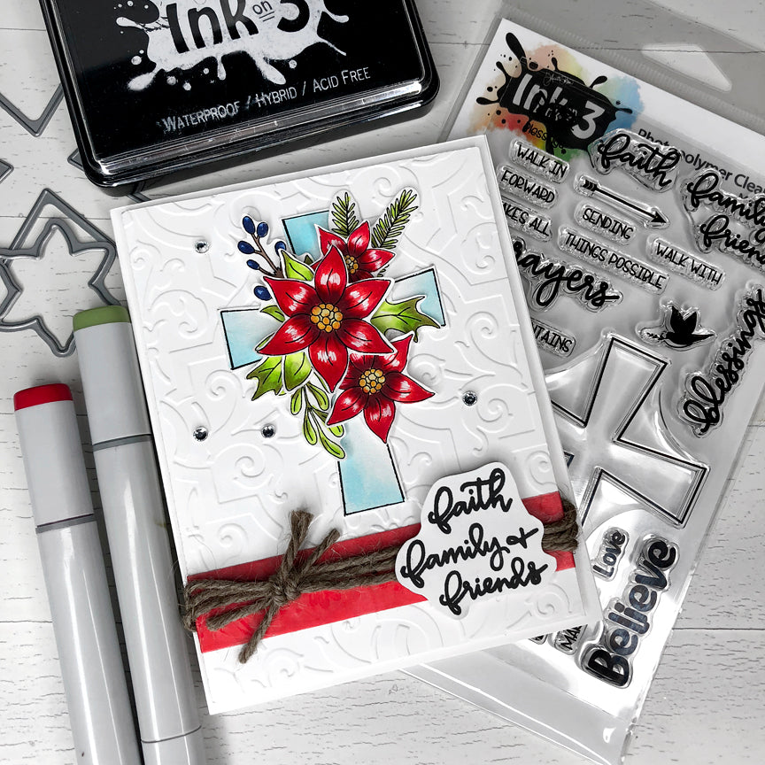 Card Example Blessings / Poinsettia ~ inkon3.com