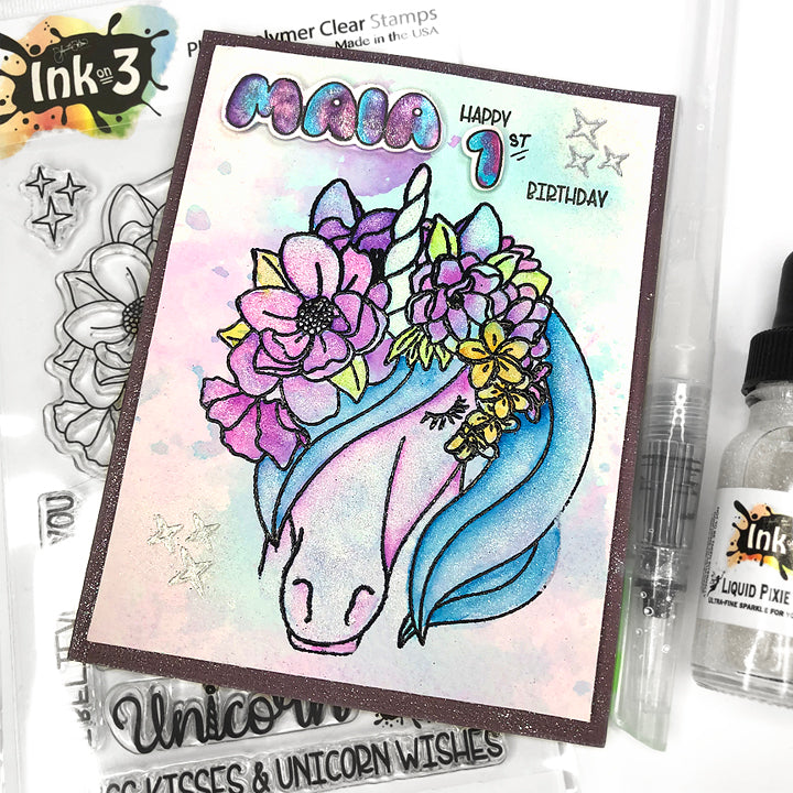 Magical Unicorn 4x6 Clear Stamp Set Inkon3.com