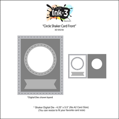 Shaker Circles Digital Die, Card Front SVG Kit