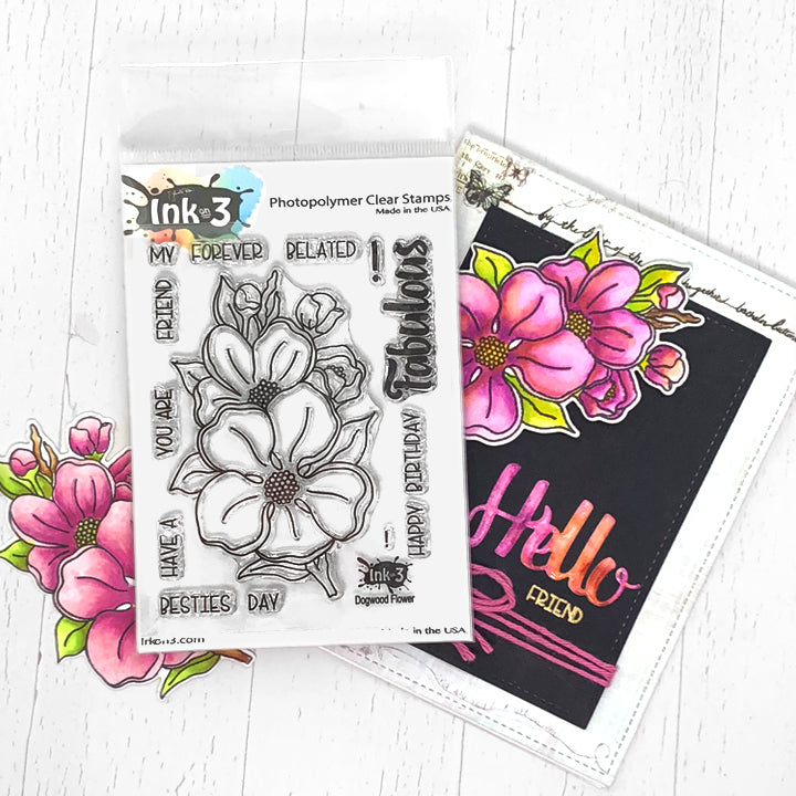 Dogwood Flower 3x4 Clear Stamp Set