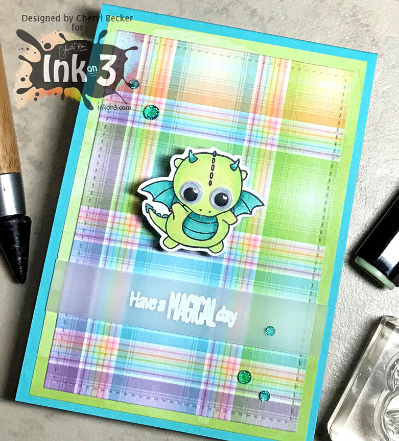 Magic DragonsClear Stamps Card Example by DT Cheryl
