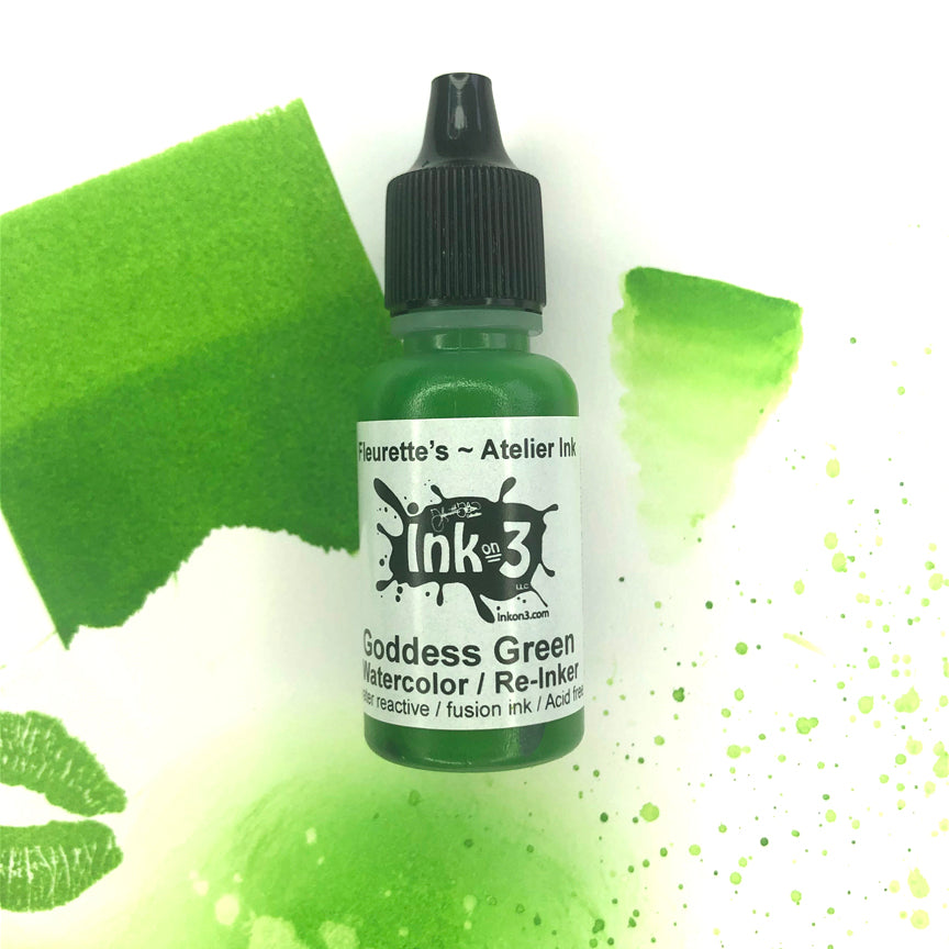 Atelier Watercolor / Re-inker Goddess Green ~ Artist Grade Fusion Ink