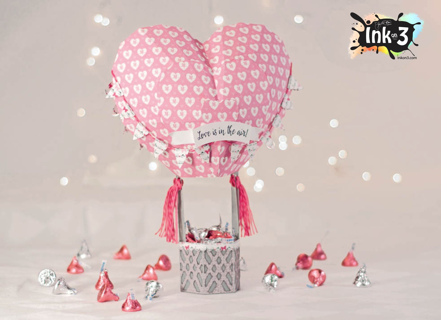 Heart Hot Air Balloon 3D SVG Kit