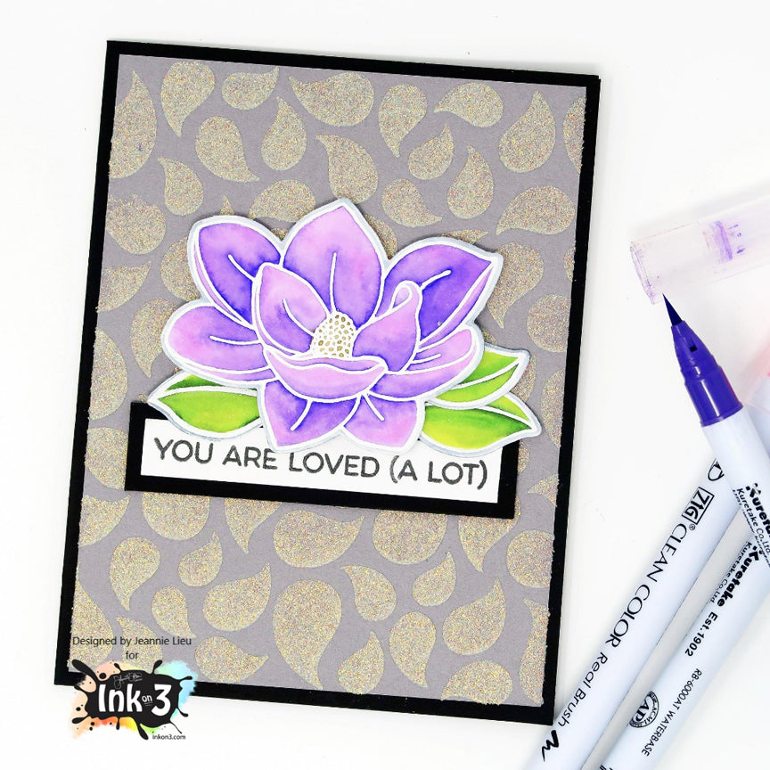 Card Example by Jeannie - using Big Bold Magnolias clear stamps by inkon3.com Ink On 3