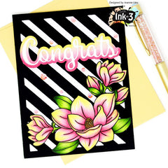 Card Example by Jeannie - using Big Bold Magnolias clear stamps by inkon3.com Ink On 3 