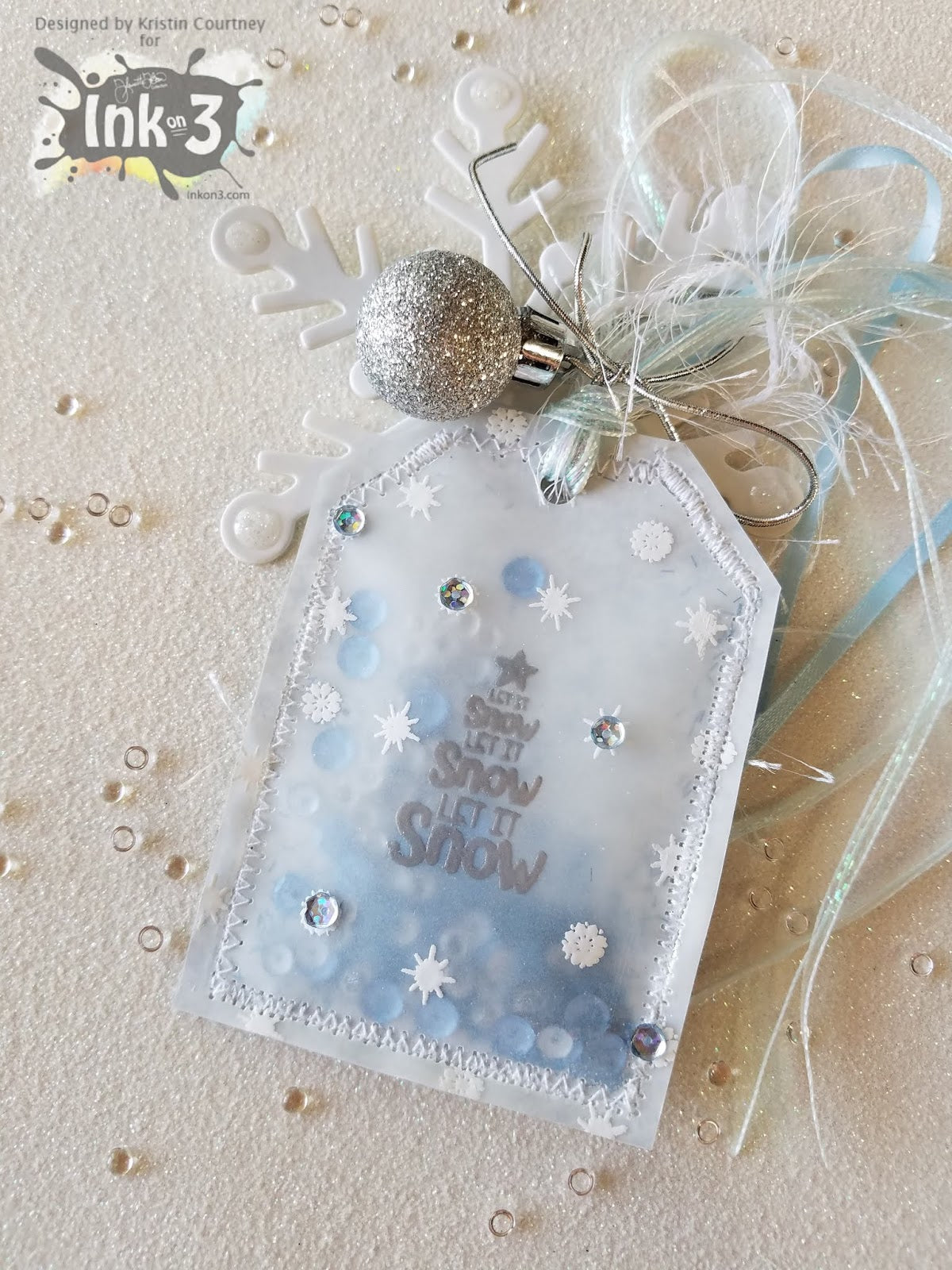 Tag Example using the Merry & Bright stamp set by Kristin ~ inkon3.com