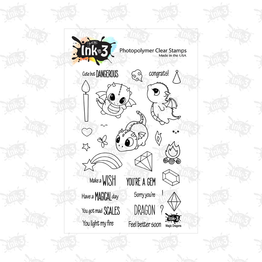 Magic Dragons 4x6 Clear Stamps