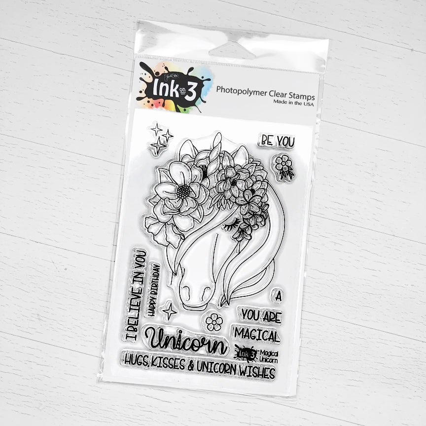 Magical Unicorn 4x6 Clear Stamp Set Inkon3.com