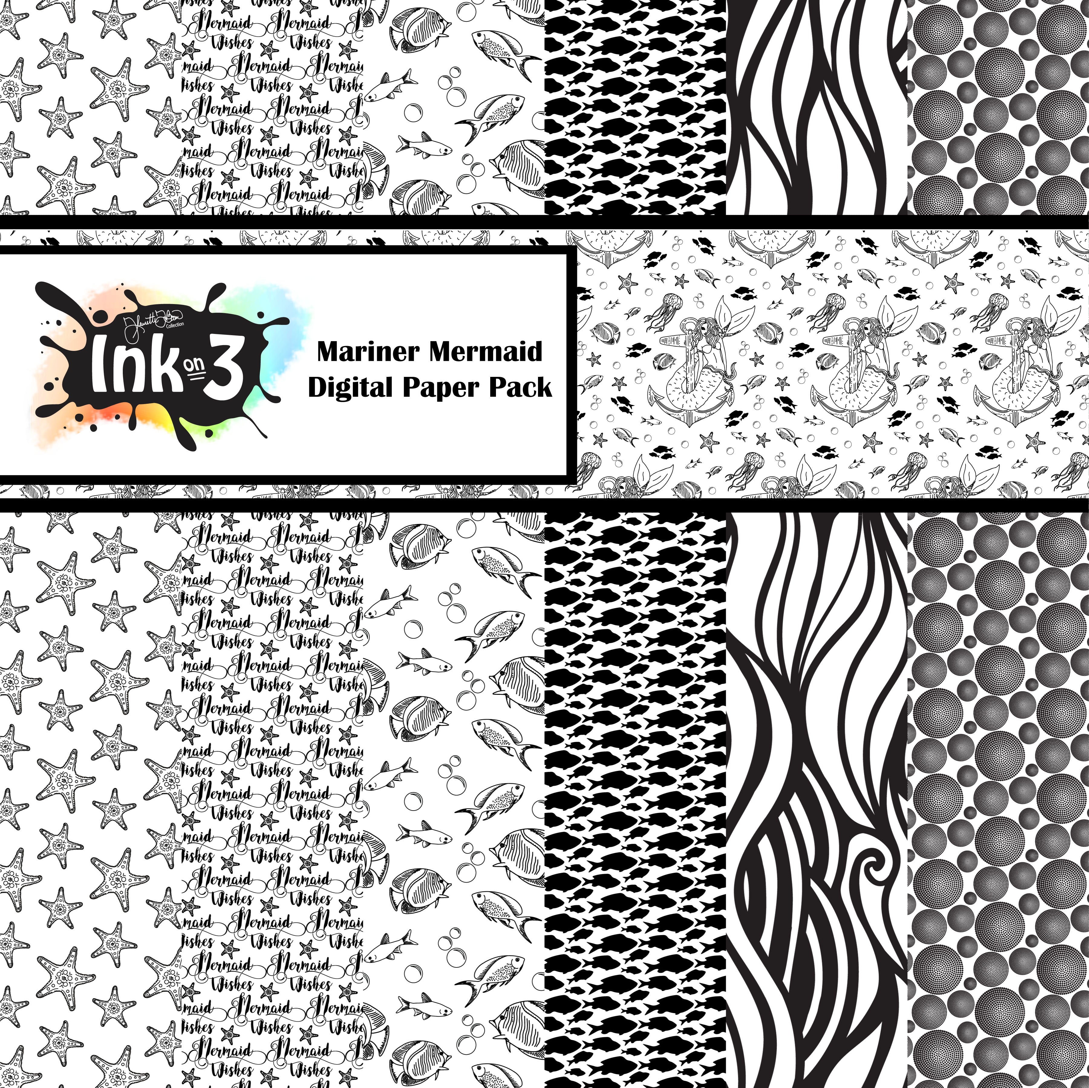 Mariner Mermaid Digi Paper Pack
