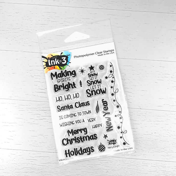Merry & Bright 3x4 Clear Stamp Set