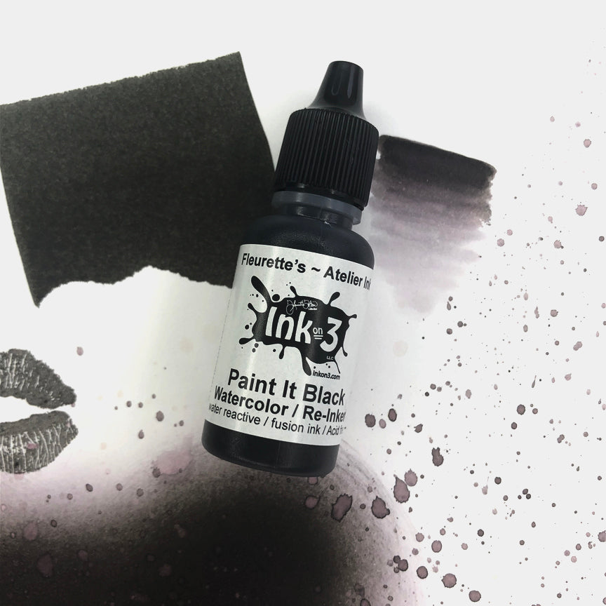Atelier Watercolor / Re-inker Paint It Black ~ Artist Grade Fusion Ink