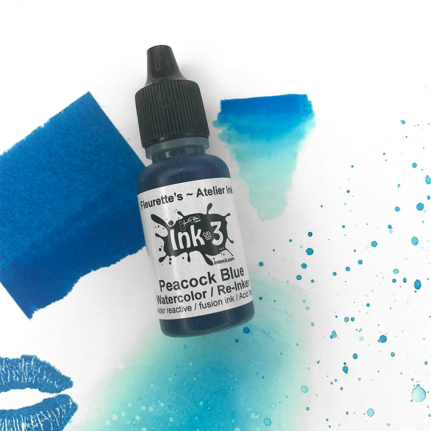Atelier Watercolor / Re-inker Peacock Blue ~ Artist Grade Fusion Ink