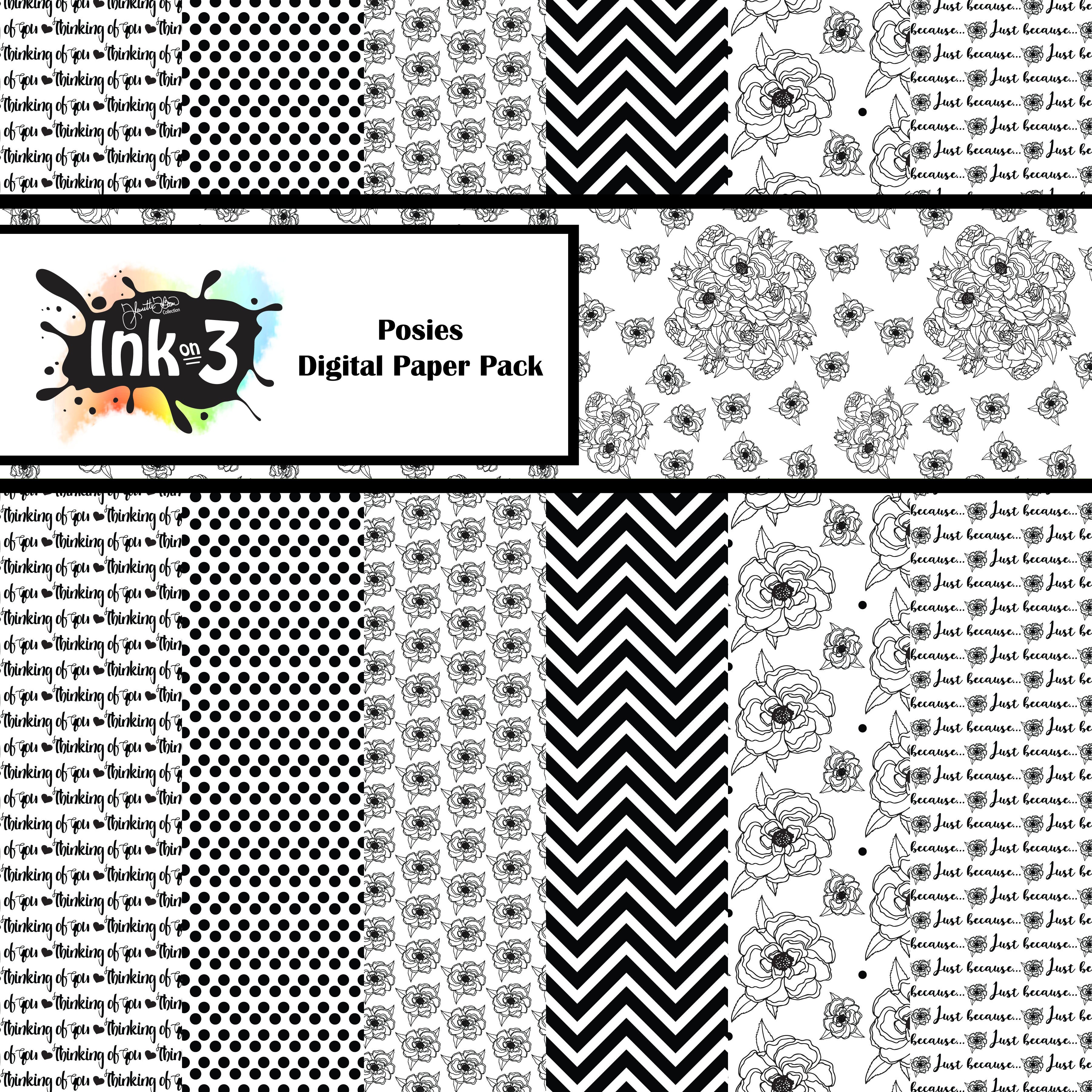 Posies Digi Paper Pack