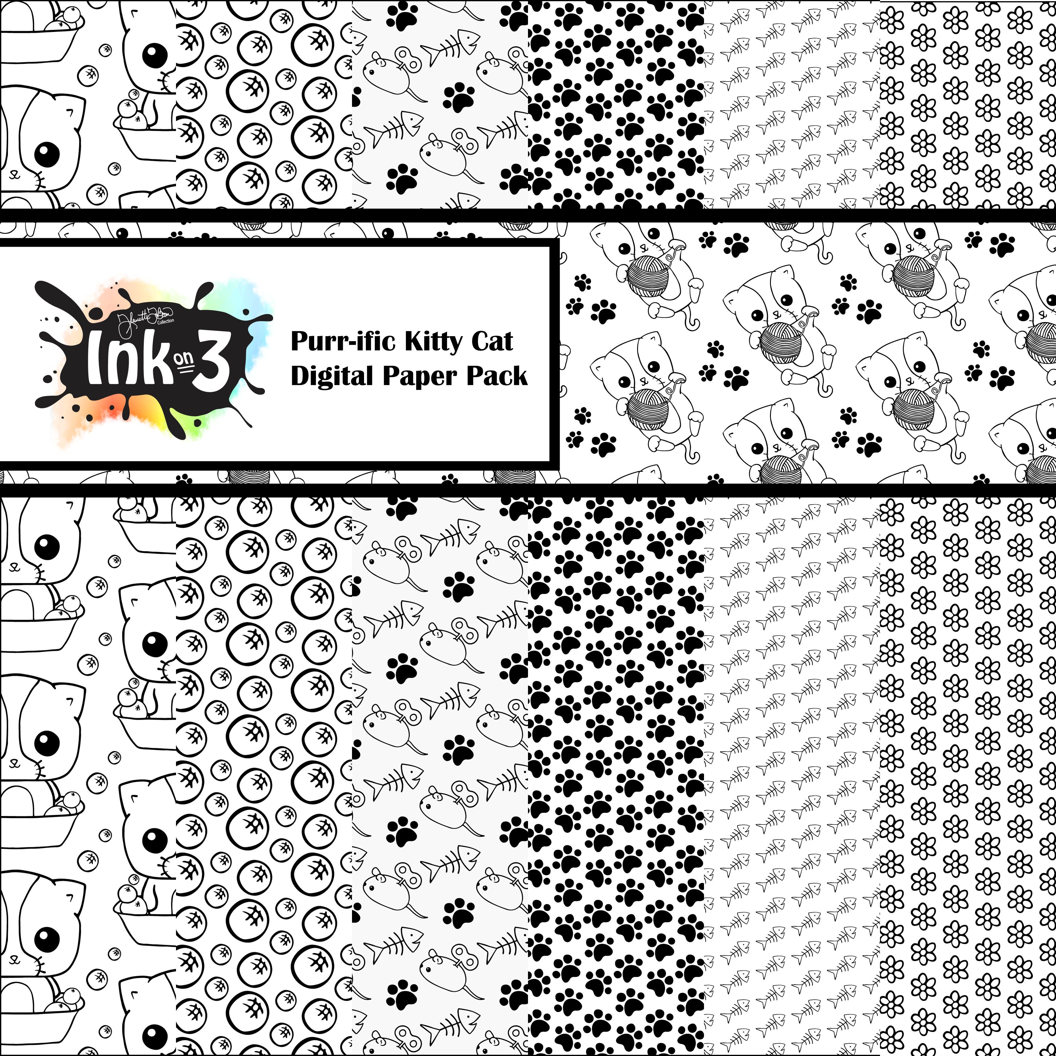Purr-ific Kitty Cats Digi Paper Pack