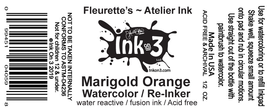 Atelier Watercolor / Re-inker Marigold Orange inkon3.com