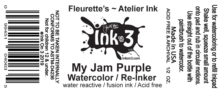 Atelier Watercolor / Re-inker My Jam Purple  ~ Artist Grade Fusion Ink