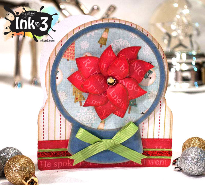Snow Globe Poinsettia Card SVG Kit