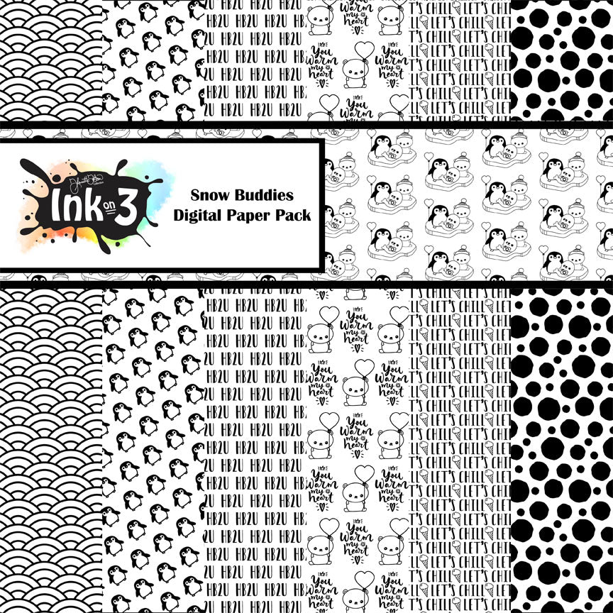 Snow Buddies Digi Paper Pack
