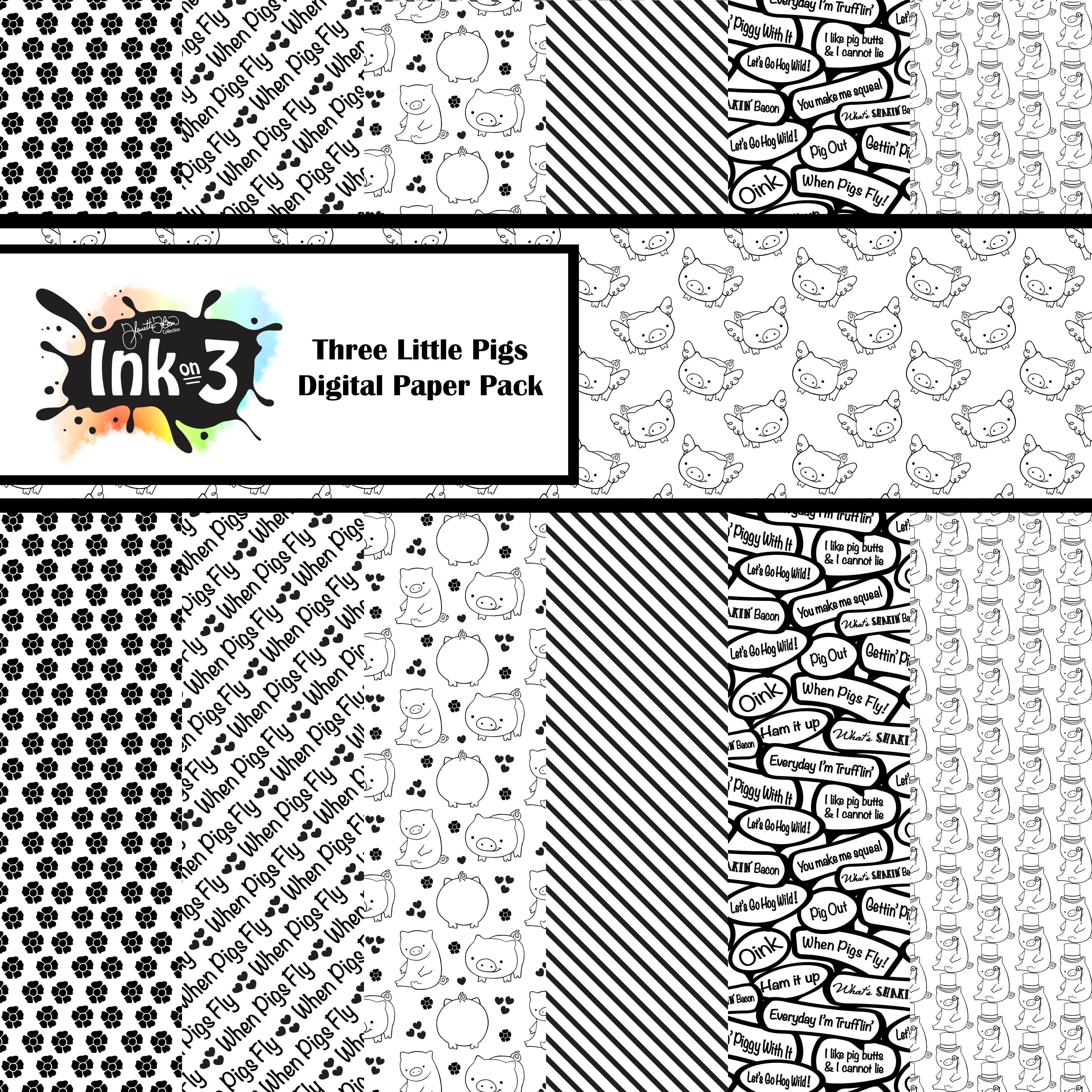 Three Little Pigs Digi Paper Pack