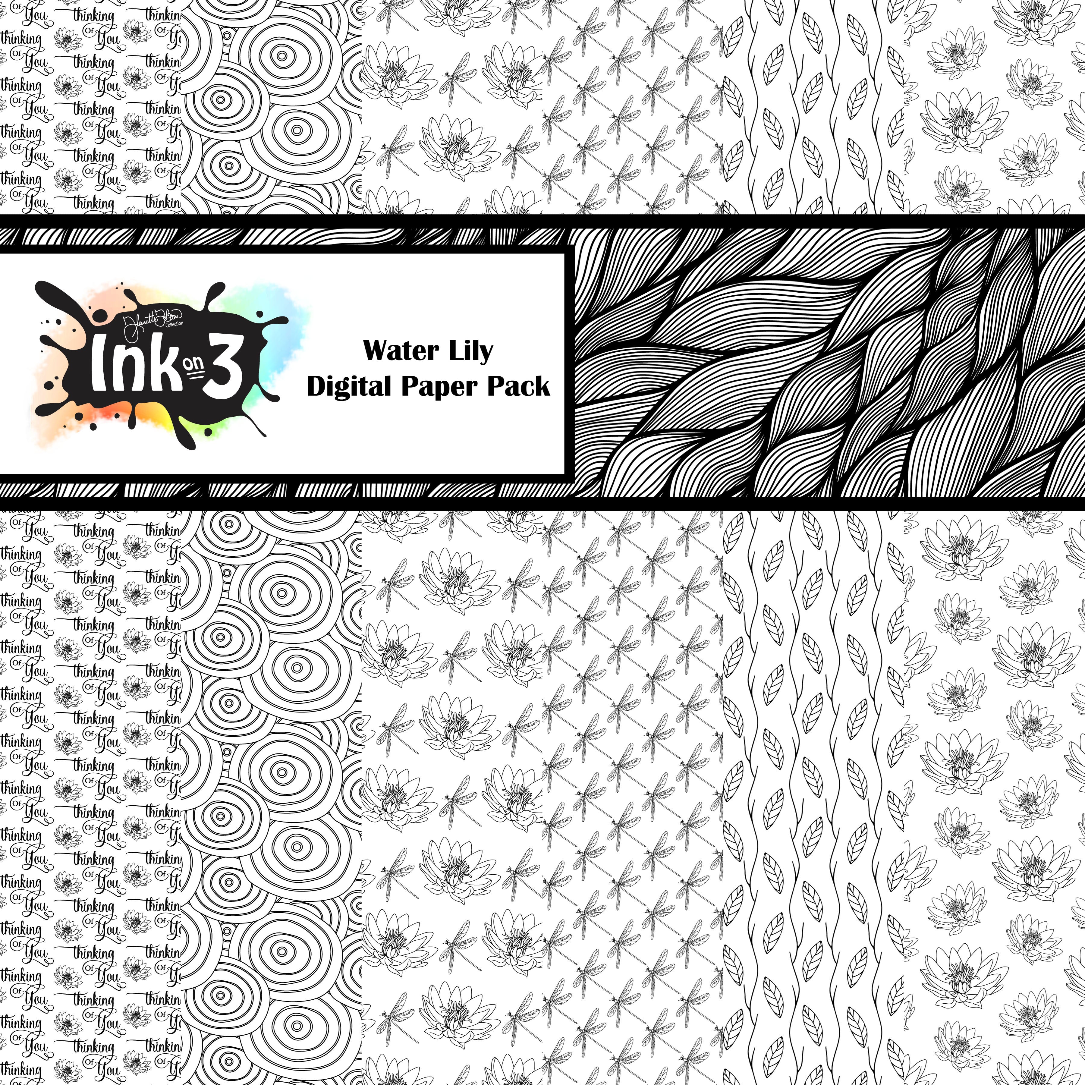 Water Lily Digi Paper Pack