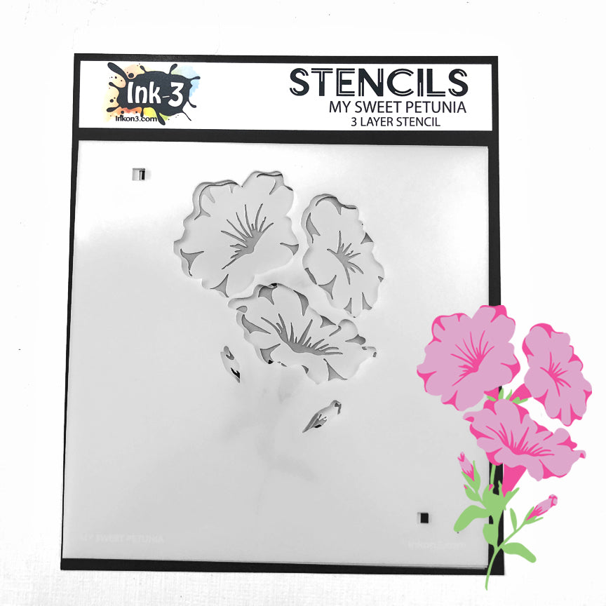 My Sweet Petunia 3 Layer 6x6 Stencil