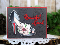 Card Example using Heels To You stamps and dies by Karen Hightower inkon3.com
