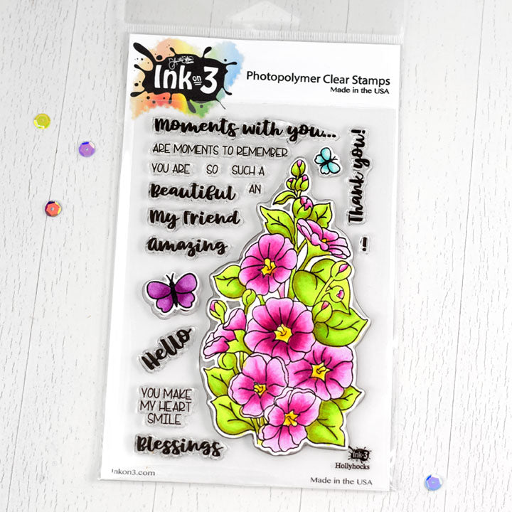 Hollyhocks 4x6 Clear Stamps