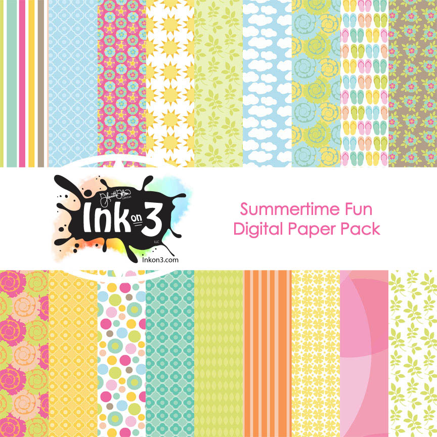 Summertime Fun Coordinating Digi Paper Pack