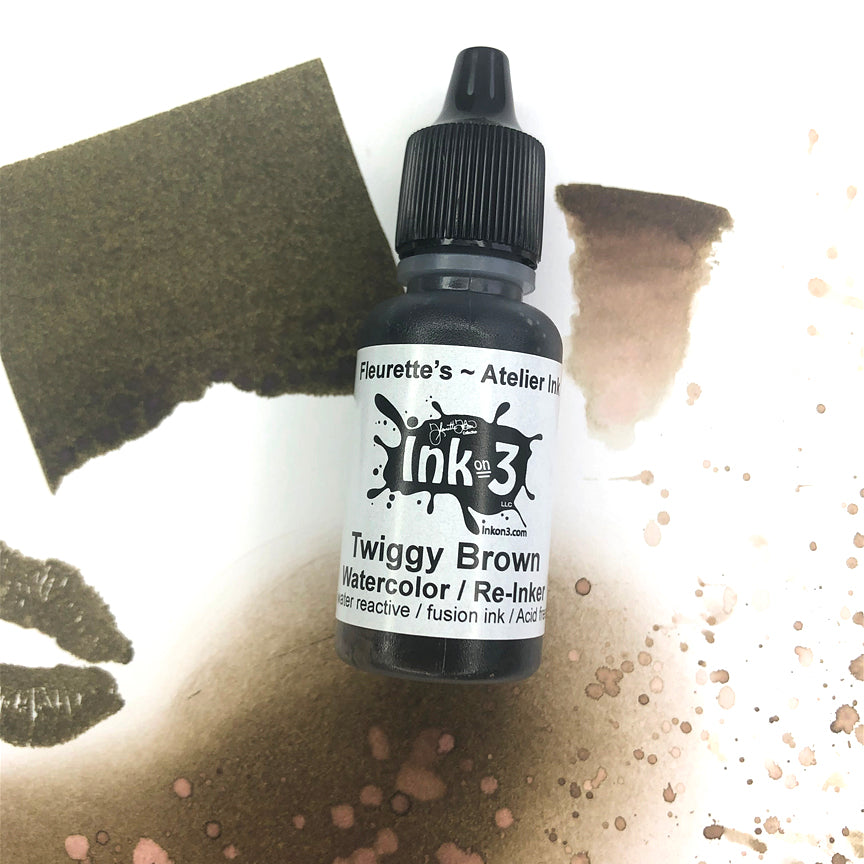 Atelier Watercolor / Re-inker Twiggy Brown ~ Artist Grade Fusion Ink