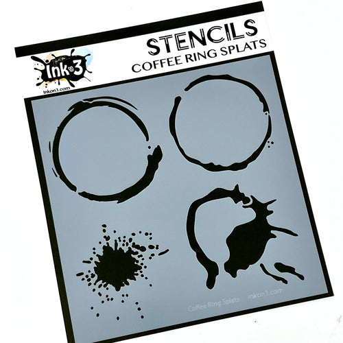 Coffee Ring Splats 6x6 Stencil