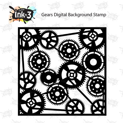 Gears Digital Background Stamp