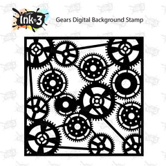 Gears Digital Background Stamp