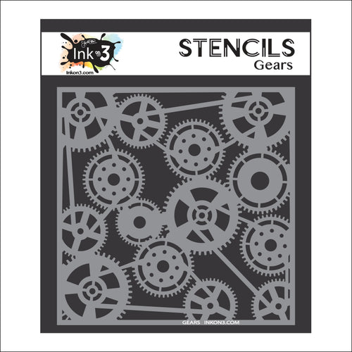 Gears 6x6 Stencil