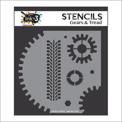 Gears & Tread 6x6 Stencil