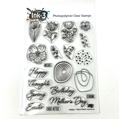 Happy Deco Floral 6x8 stamp set