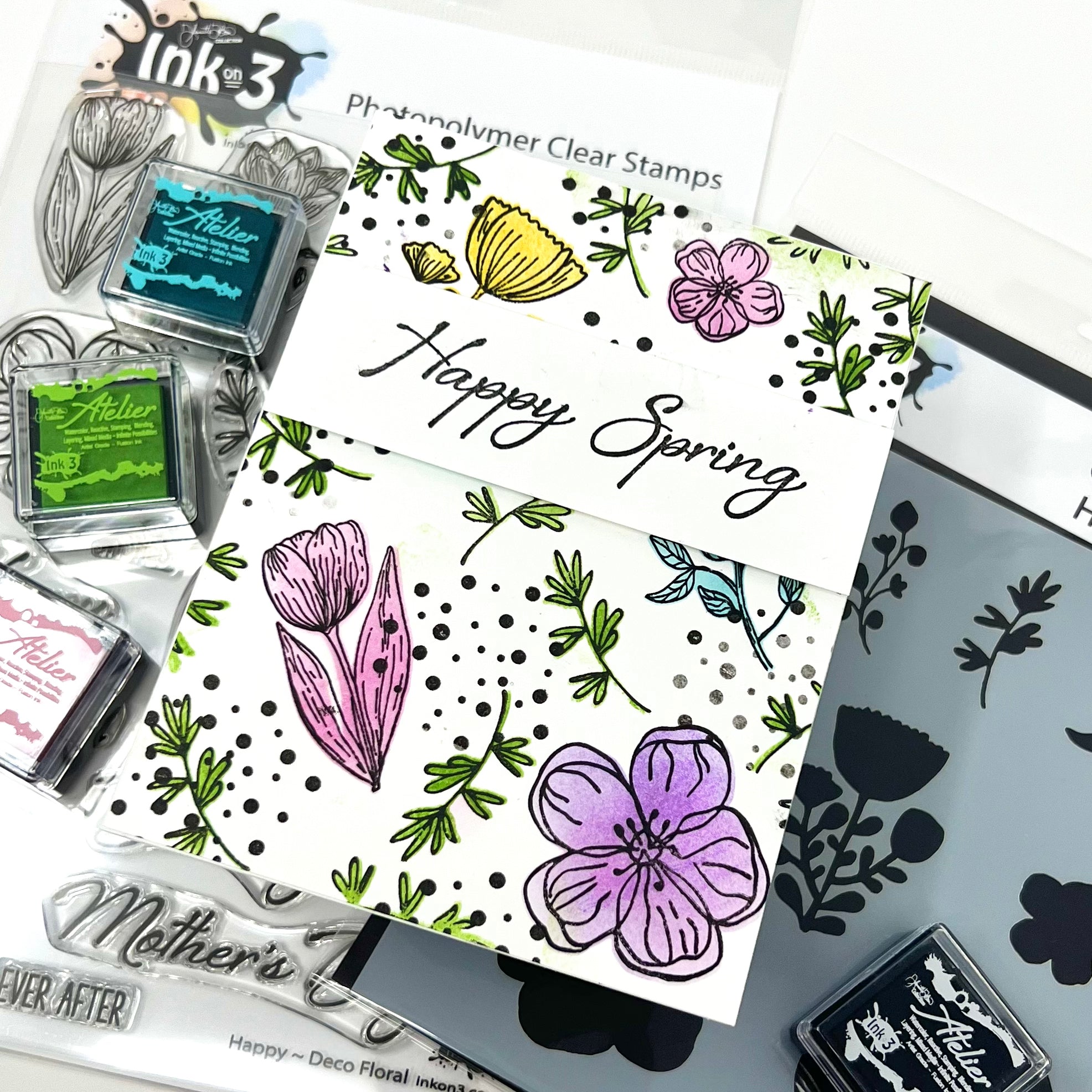 Happy Deco Floral 6x8 stamp set