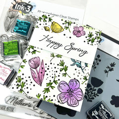 Happy Deco Floral 6x8 stamp set
