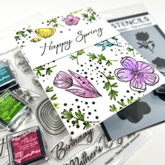 Happy Deco Floral 6x8 stamp set